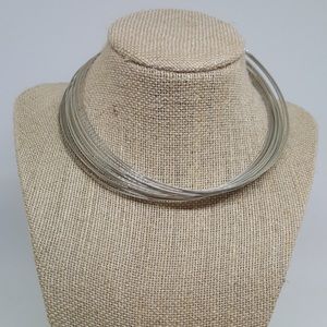 Silver Wire Multi-Strand Festival Necklace Choker